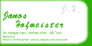 janos hofmeister business card